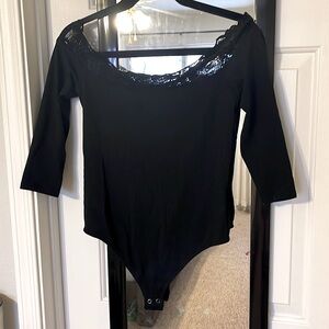NWOT Express One Eleven Lace Thong Bodysuit ~ Medium